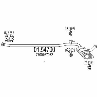 Mts 01.54700 Central silencer 0154700