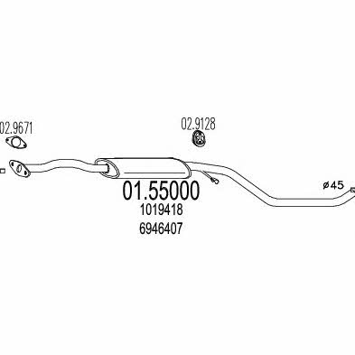 Mts 01.55000 Central silencer 0155000