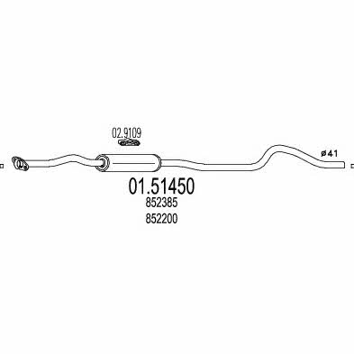 Mts 01.51450 Central silencer 0151450