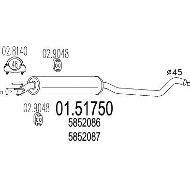 Mts 01.51750 Central silencer 0151750