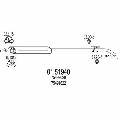 Mts 01.51940 Central silencer 0151940