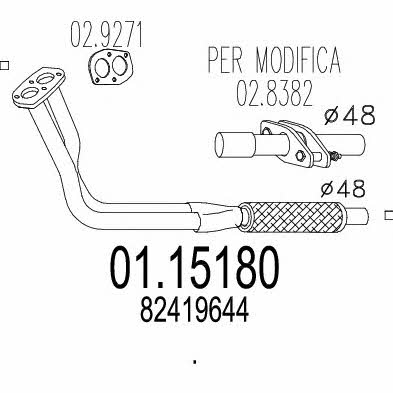 Mts 01.15180 Exhaust pipe 0115180