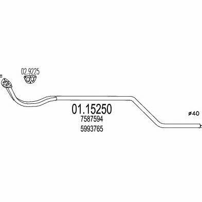 Mts 01.15250 Exhaust pipe 0115250