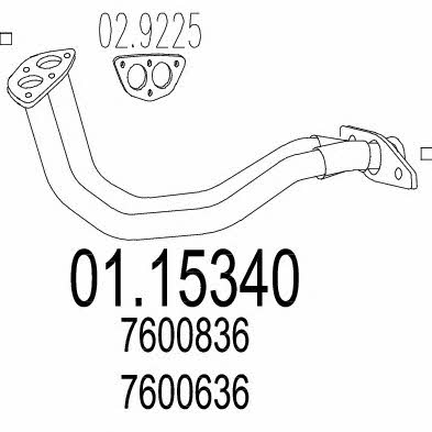 Mts 01.15340 Exhaust pipe 0115340