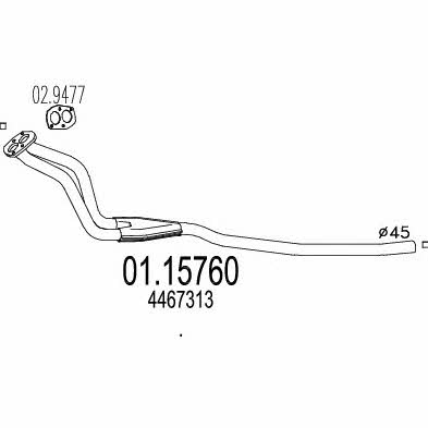 Mts 01.15760 Exhaust pipe 0115760