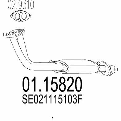 Mts 01.15820 Exhaust pipe 0115820