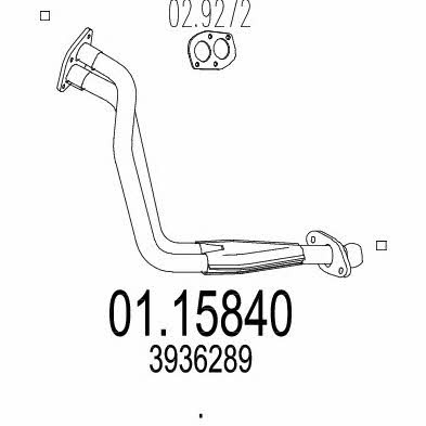 Mts 01.15840 Exhaust pipe 0115840