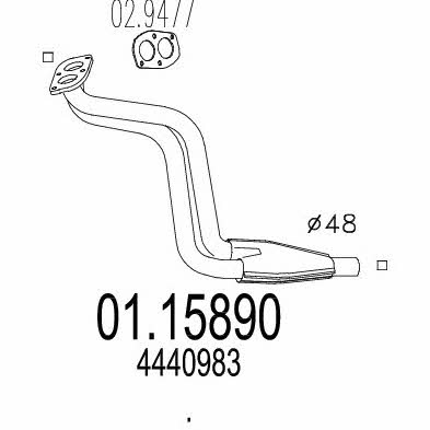 Mts 01.15890 Exhaust pipe 0115890