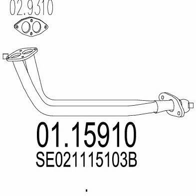 Mts 01.15910 Exhaust pipe 0115910
