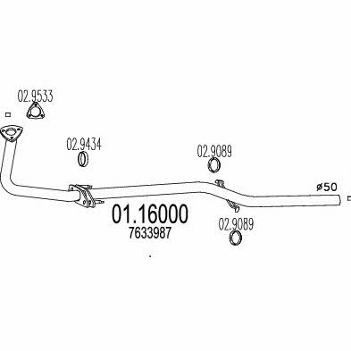 Mts 01.16000 Exhaust pipe 0116000