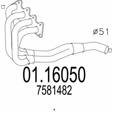 Mts 01.16050 Exhaust pipe 0116050