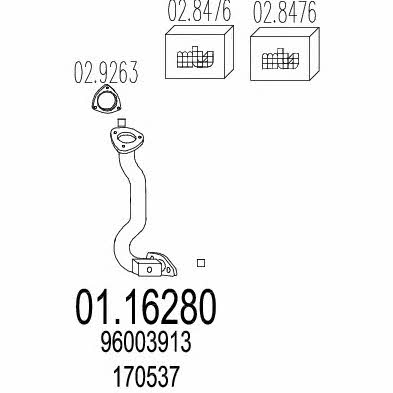 Mts 01.16280 Exhaust pipe 0116280