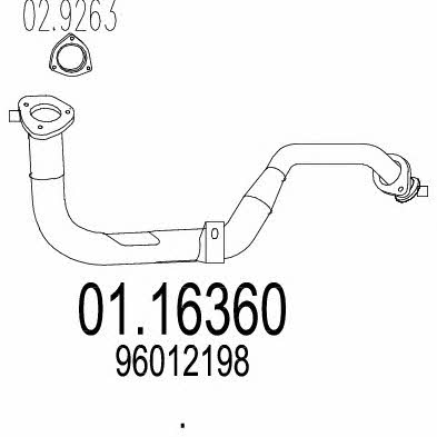 Mts 01.16360 Exhaust pipe 0116360