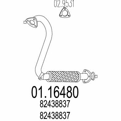 Mts 01.16480 Exhaust pipe 0116480