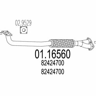 Mts 01.16560 Exhaust pipe 0116560