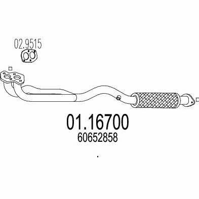 Mts 01.16700 Exhaust pipe 0116700