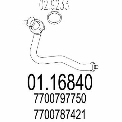 Mts 01.16840 Exhaust pipe 0116840