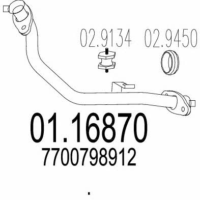 Mts 01.16870 Exhaust pipe 0116870