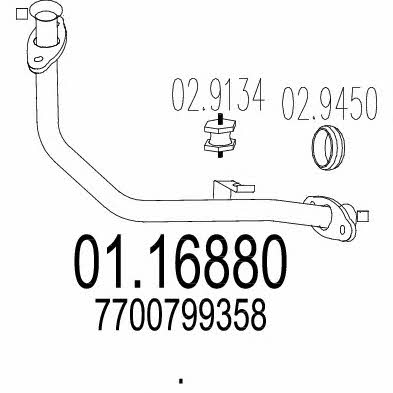Mts 01.16880 Exhaust pipe 0116880