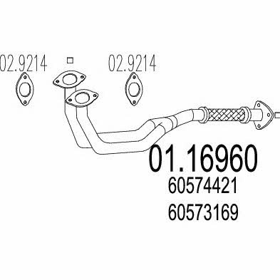 Mts 01.16960 Exhaust pipe 0116960