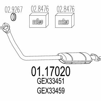 Mts 01.17020 Exhaust pipe 0117020