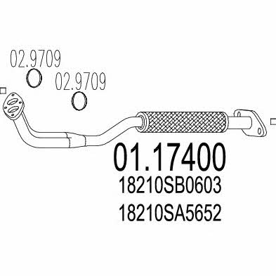 Mts 01.17400 Exhaust pipe 0117400