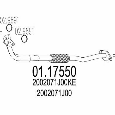 Mts 01.17550 Exhaust pipe 0117550