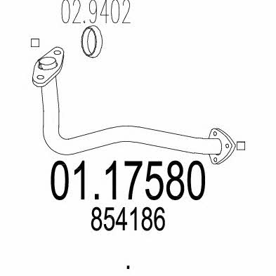 Mts 01.17580 Exhaust pipe 0117580