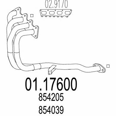 Mts 01.17600 Exhaust pipe 0117600