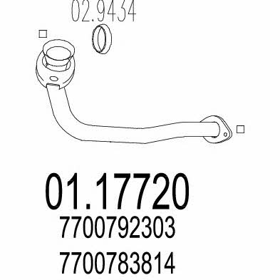 Mts 01.17720 Exhaust pipe 0117720