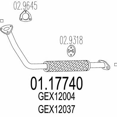 Mts 01.17740 Exhaust pipe 0117740