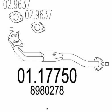 Mts 01.17750 Exhaust pipe 0117750