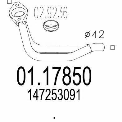 Mts 01.17850 Exhaust pipe 0117850