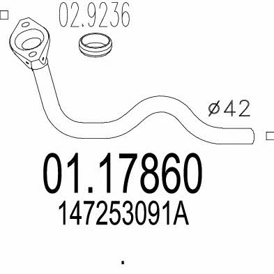 Mts 01.17860 Exhaust pipe 0117860