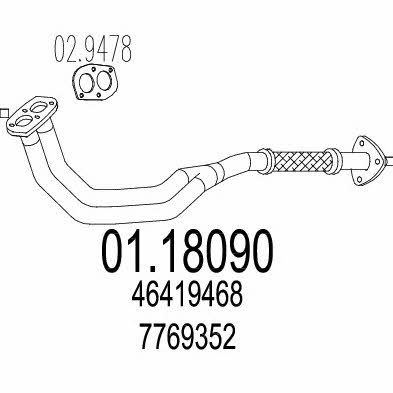 Mts 01.18090 Exhaust pipe 0118090