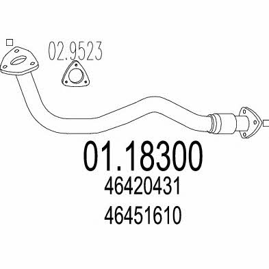 Mts 01.18300 Exhaust pipe 0118300