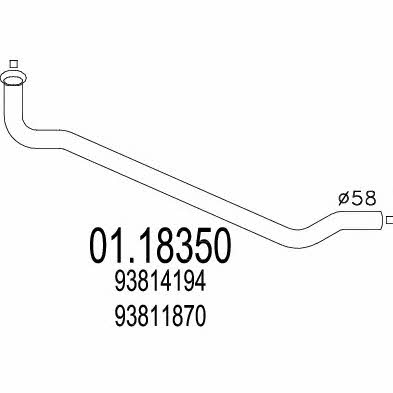 Mts 01.18350 Exhaust pipe 0118350