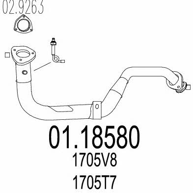 Mts 01.18580 Exhaust pipe 0118580