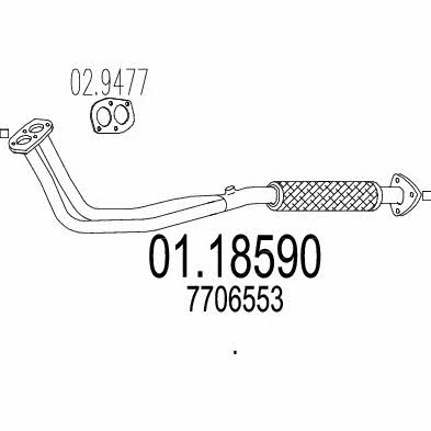 Mts 01.18590 Exhaust pipe 0118590