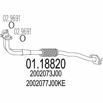 Mts 01.18820 Exhaust pipe 0118820