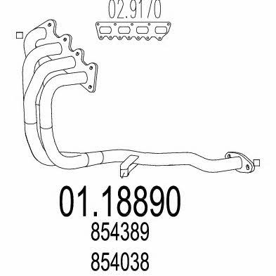 Mts 01.18890 Exhaust pipe 0118890