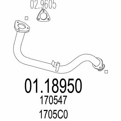 Mts 01.18950 Exhaust pipe 0118950