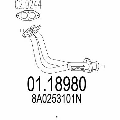 Mts 01.18980 Exhaust pipe 0118980
