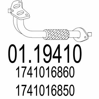 Mts 01.19410 Exhaust pipe 0119410