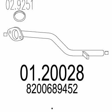 Mts 01.20028 Exhaust pipe 0120028
