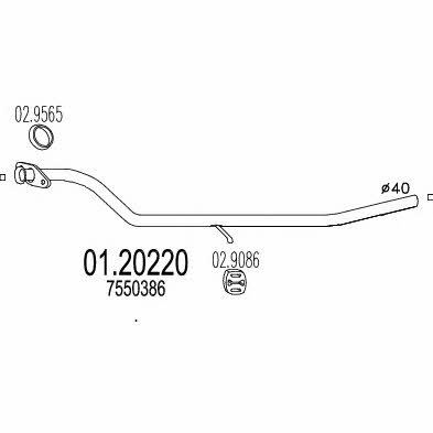 Mts 01.20220 Exhaust pipe 0120220