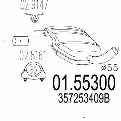 Mts 01.55300 Central silencer 0155300