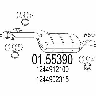 Mts 01.55390 Central silencer 0155390