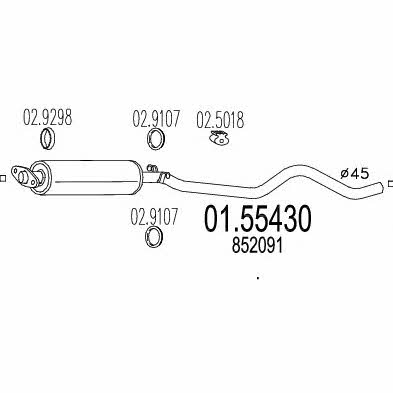 Mts 01.55430 Central silencer 0155430