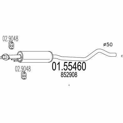 Mts 01.55460 Central silencer 0155460